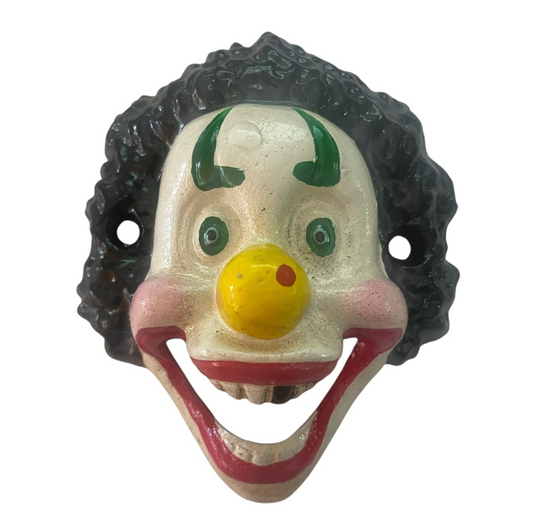 Creepy clown bottle opener hook