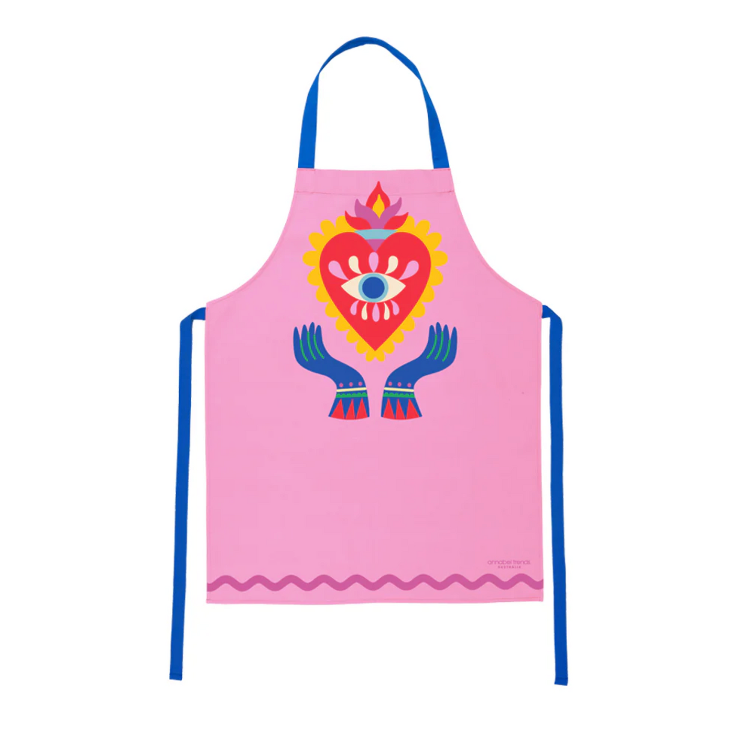Mexican evil eye heart apron