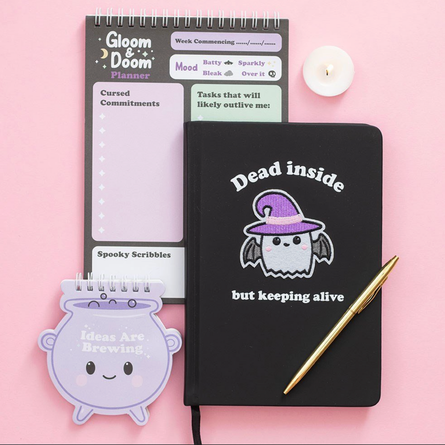 Doom and gloom witchy desk planner notebook