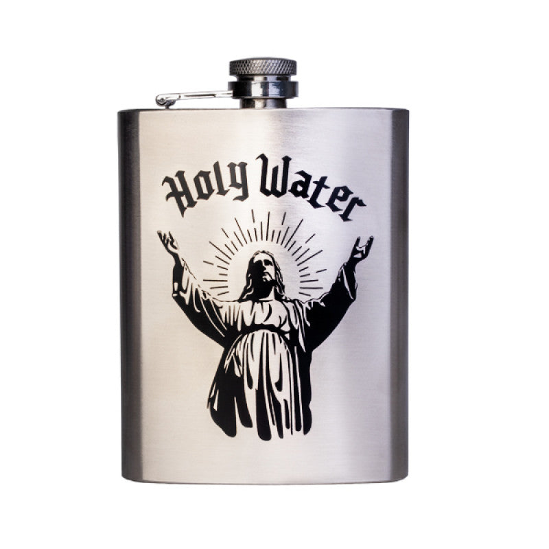 Jesus holy water drinking hip flask