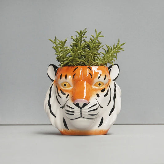 Tiger King ceramic pot planter / utensil holder