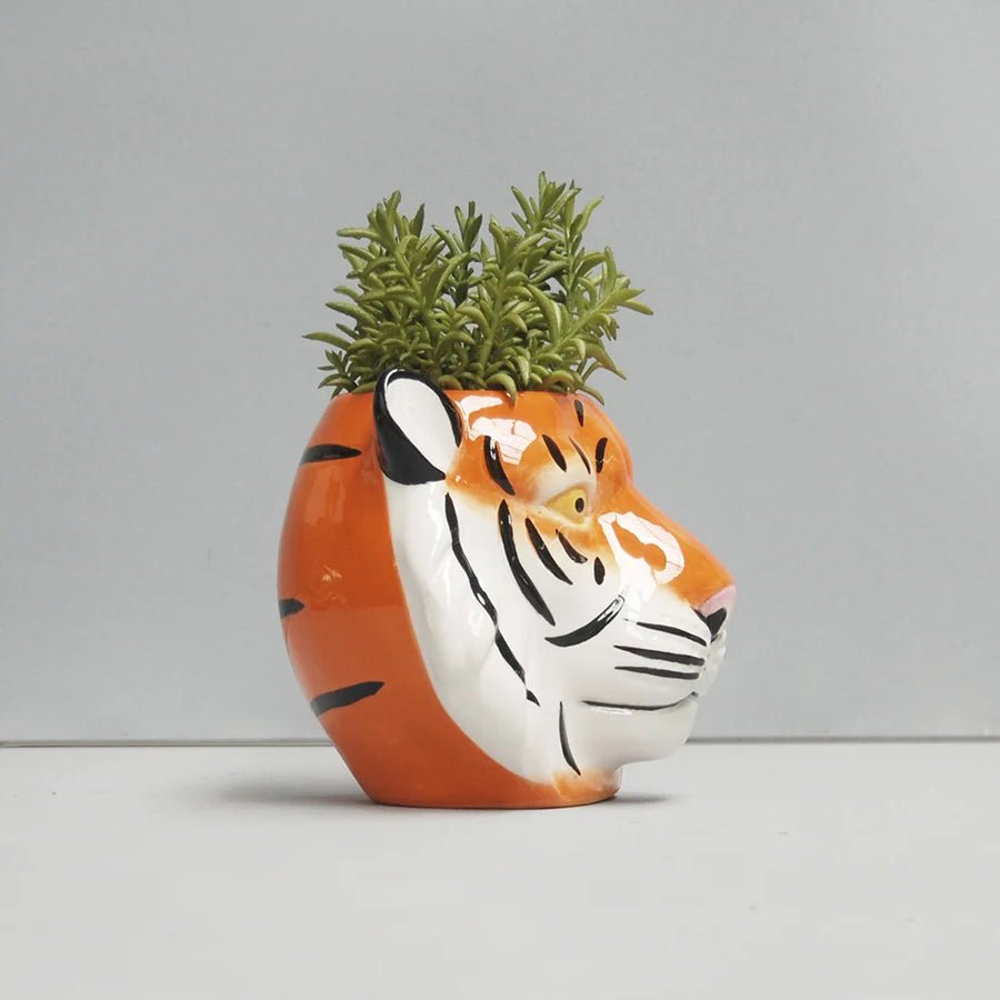 Tiger King ceramic pot planter / utensil holder