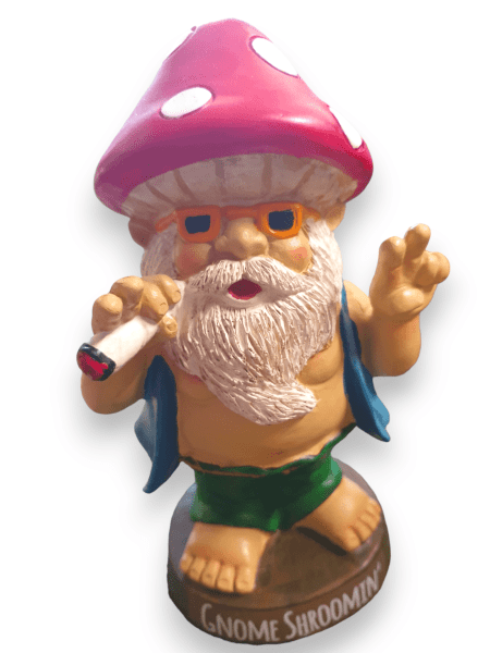 Stoned hippy garden gnome