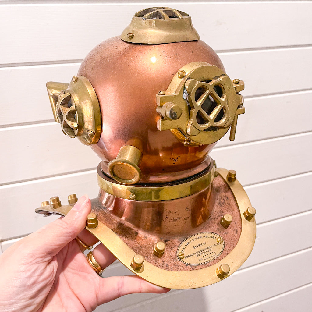 Pirate's treasure Brass n copper vintage scuba diver helmet decor collectors piece