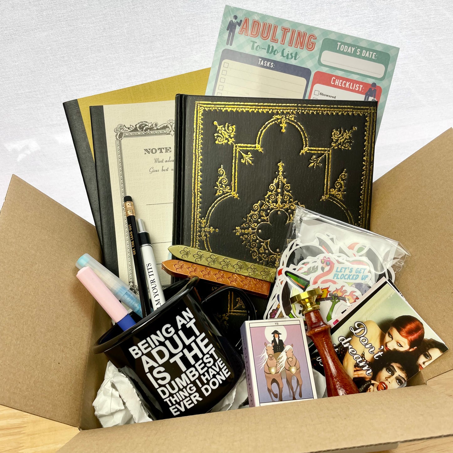 Stationery addict / office humour MYSTERY gift box