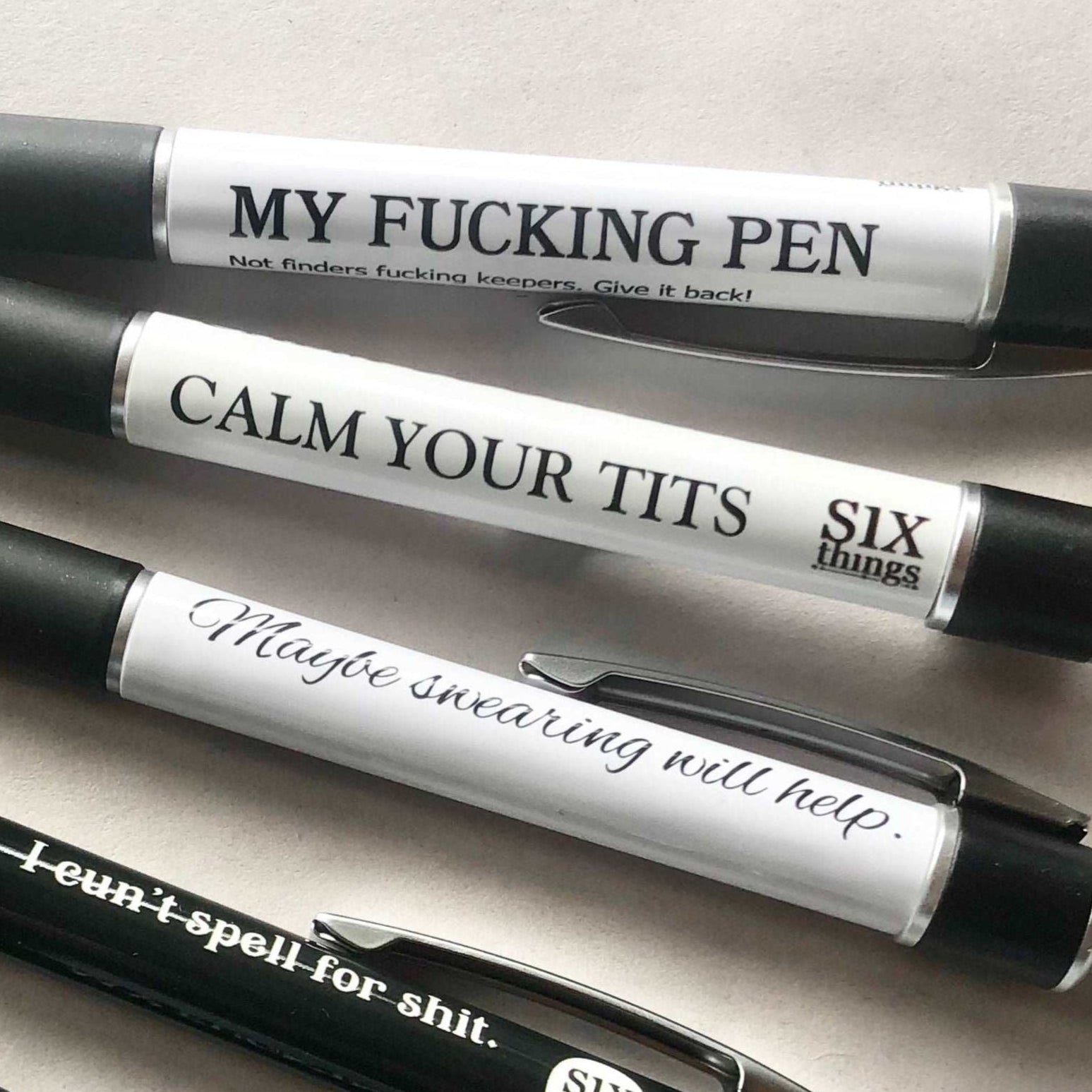 Abusive / rude / funny ballpoint pens - various