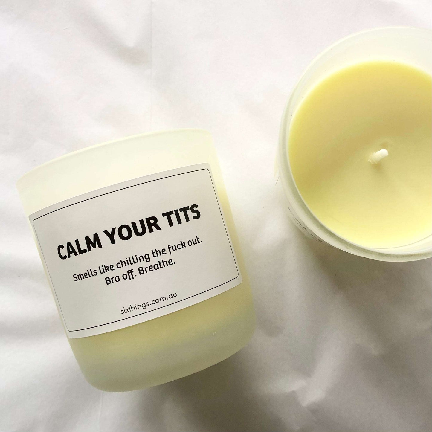 Calm your tits fun candle