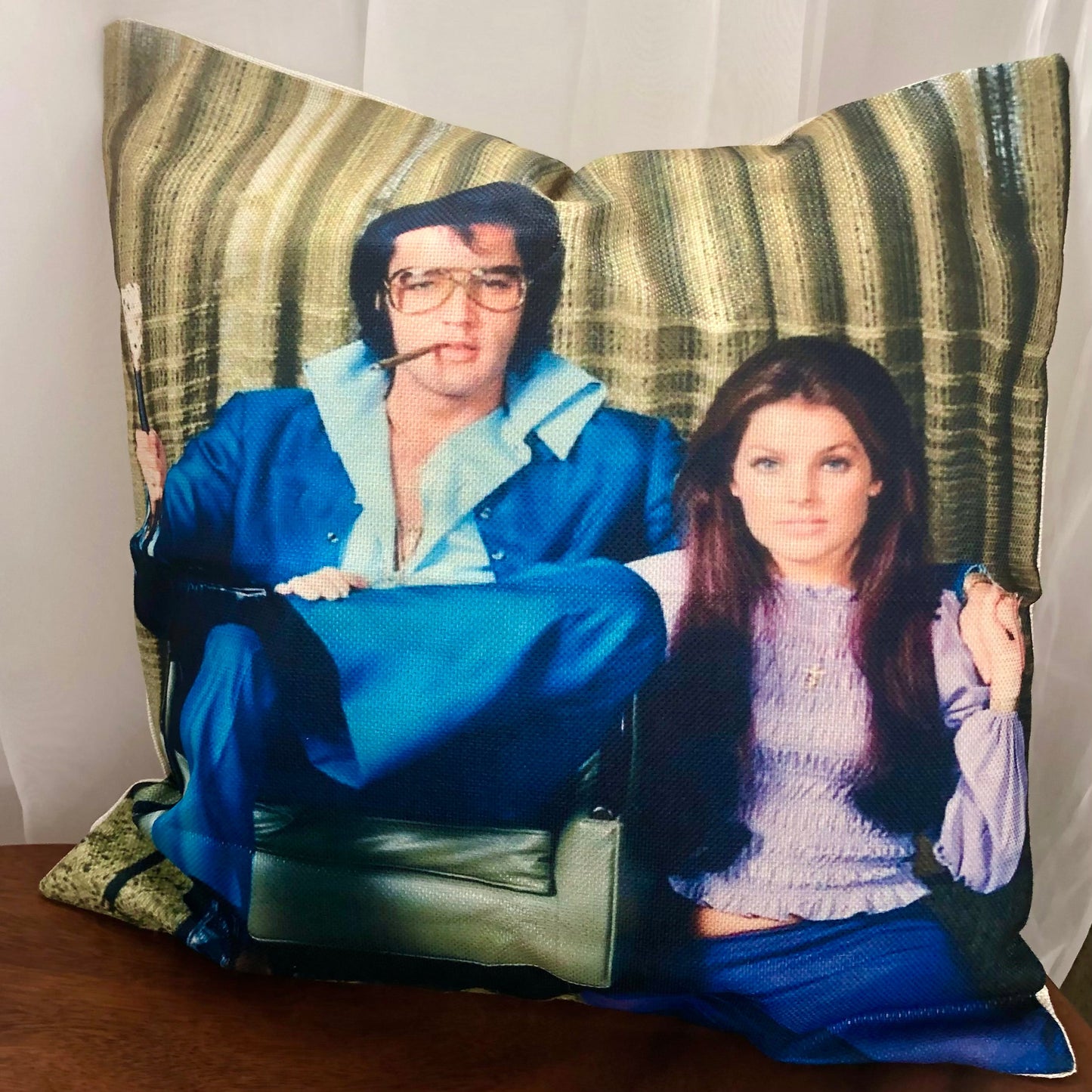 The king Elvis & Priscilla music retro pillow cushion cover