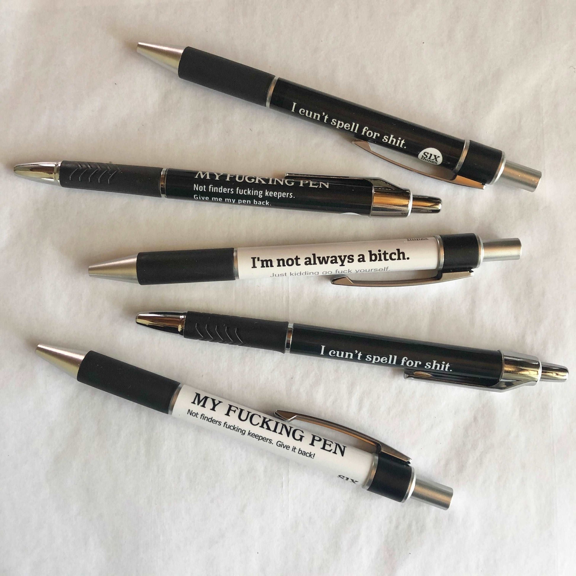 Abusive / rude / funny ballpoint pens - various