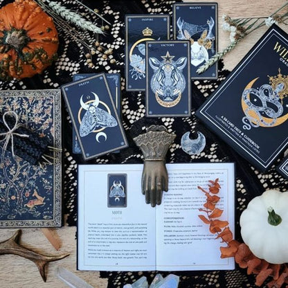 Witches spirit animal tarot card set with guide book