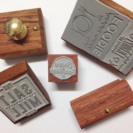 Custom made vintage style wooden stamp - Six Things - 1