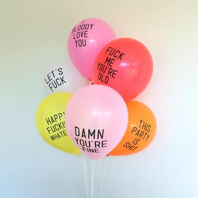 Naughty insult birthday greeting balloon / abusive balloon - 5 pack