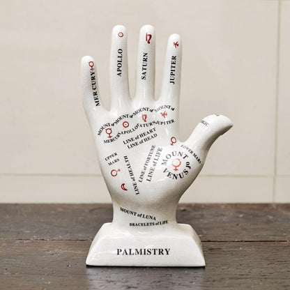 Palmistry vintage curio hand statue - large