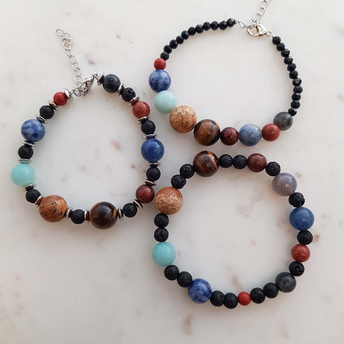 Crystal spheres zodiac bracelet / solar system planet bead bracelet