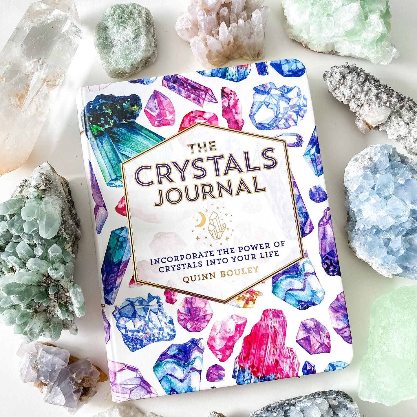 Crystals journal / crystal gold lined notebook