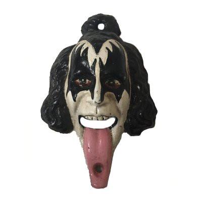 Vintage KISS music tongue bottle opener painted metal wall hook