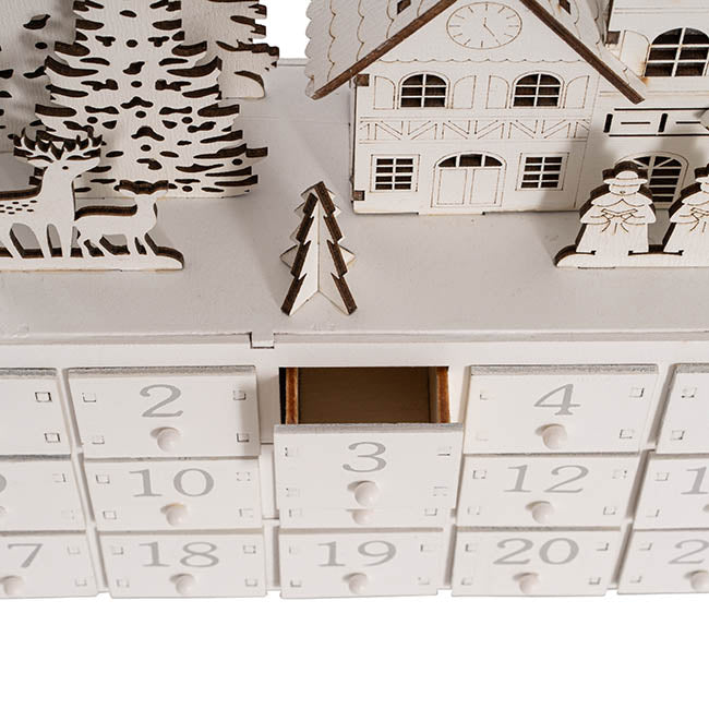Christmas advent calendar wooden cabinet with optional crystals