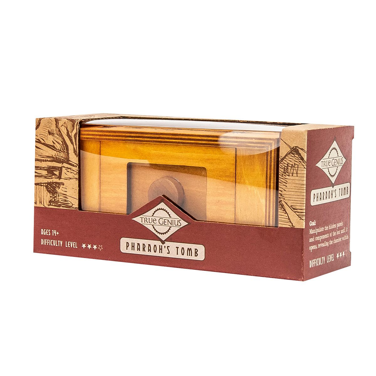 Pharaoh's Tomb secret wooden puzzle box brain teaser