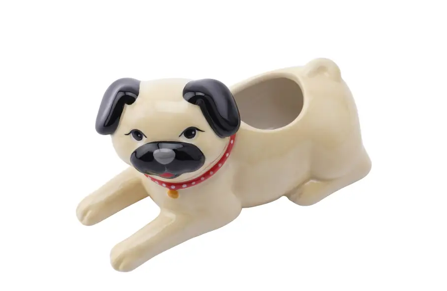 Puppy pug dog plant pot