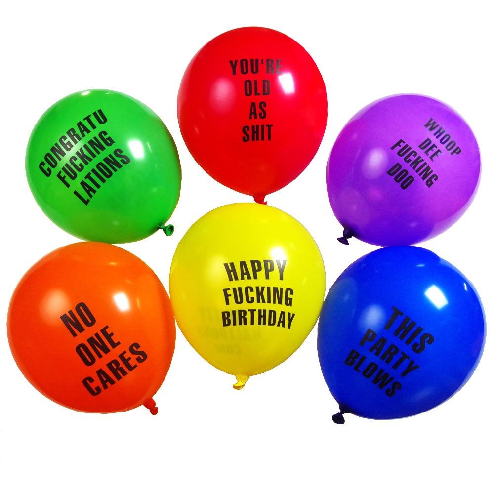 Naughty insult birthday greeting balloon / abusive balloon - 5 pack