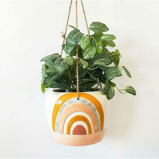 Rainbow dusty pink planter pot / hanging pot