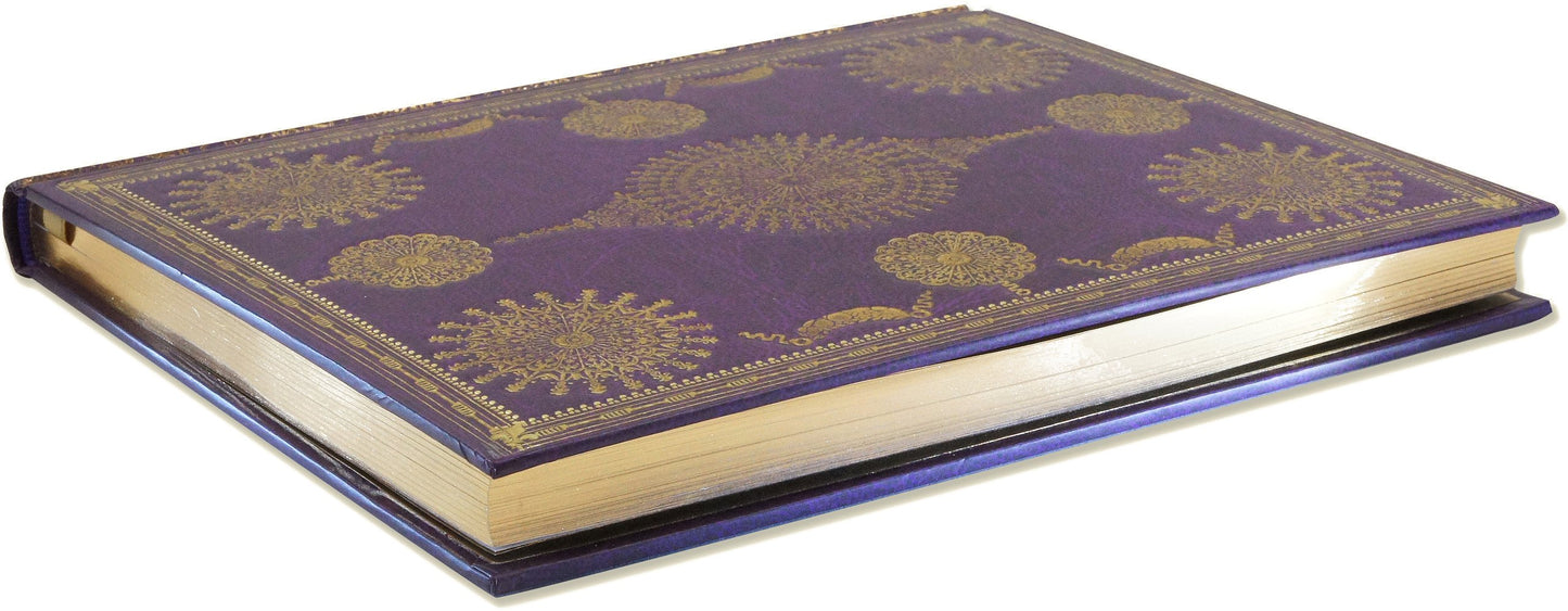 Hard cover amethyst jewel purple faux leather journal