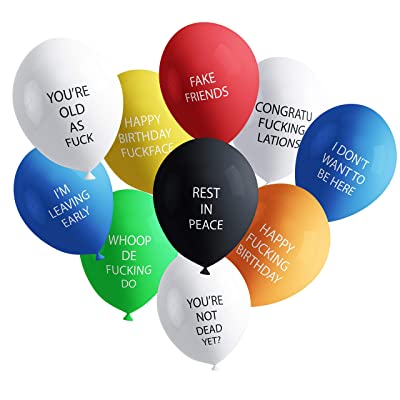 Naughty insult birthday greeting balloon / abusive balloon - 5 pack