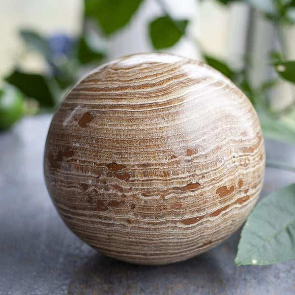 Striped crystal / Banded Aragonite crystal sphere XL