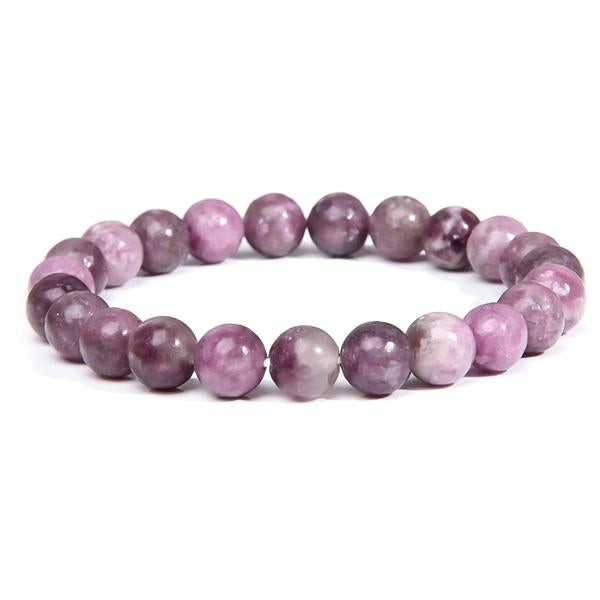 Lepidolite crystal bead bracelet