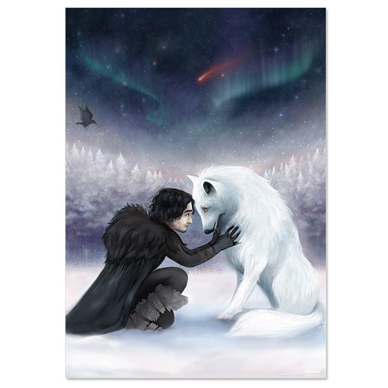 Game of thrones movie Jon snow & wolf poster - Six Things - 2