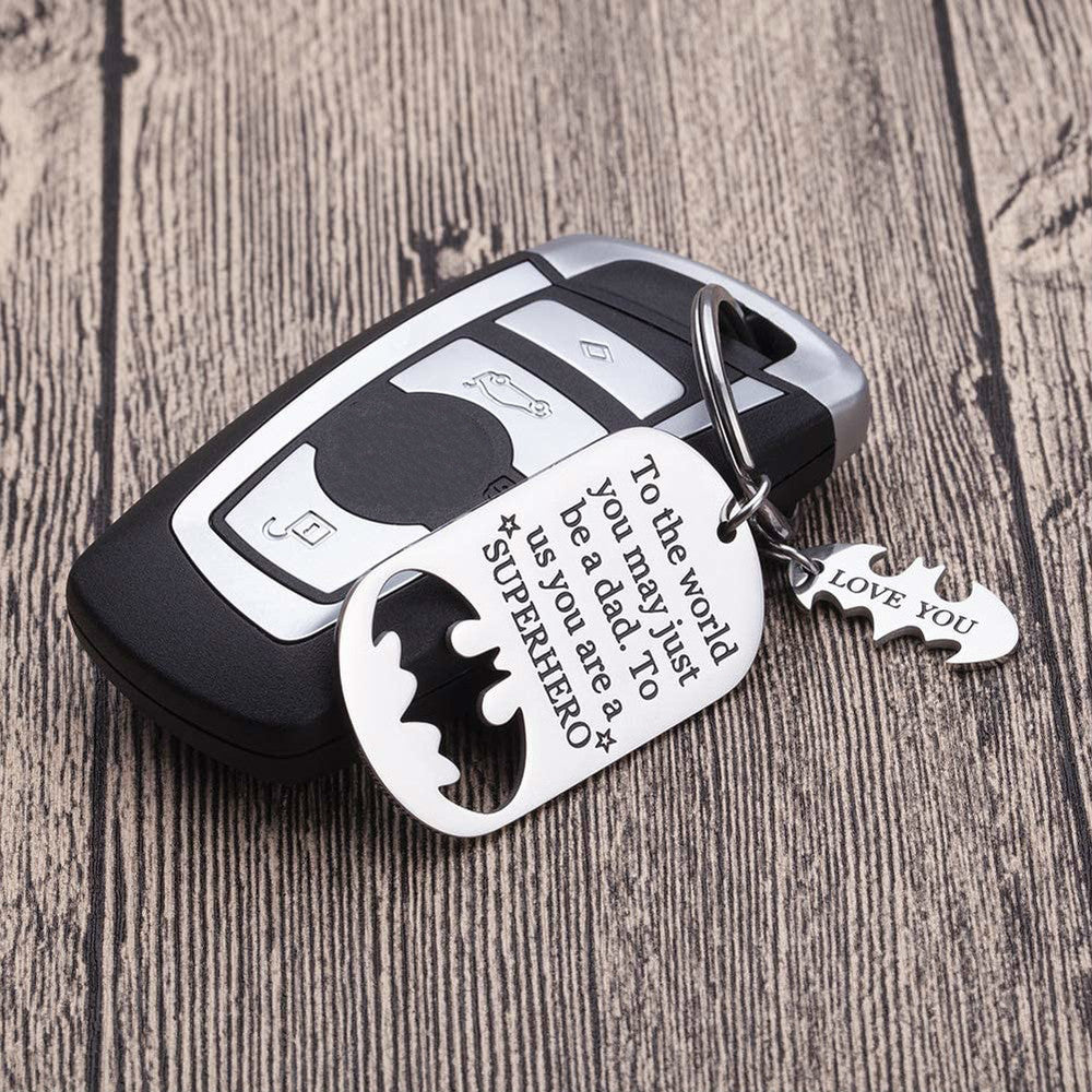 Dad batman superhero key chain / ring