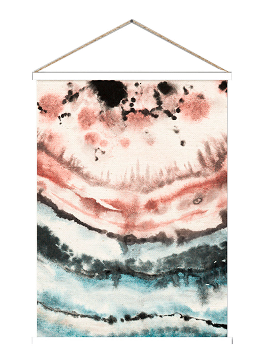 Watercolour crystal lines hanging scroll poster print