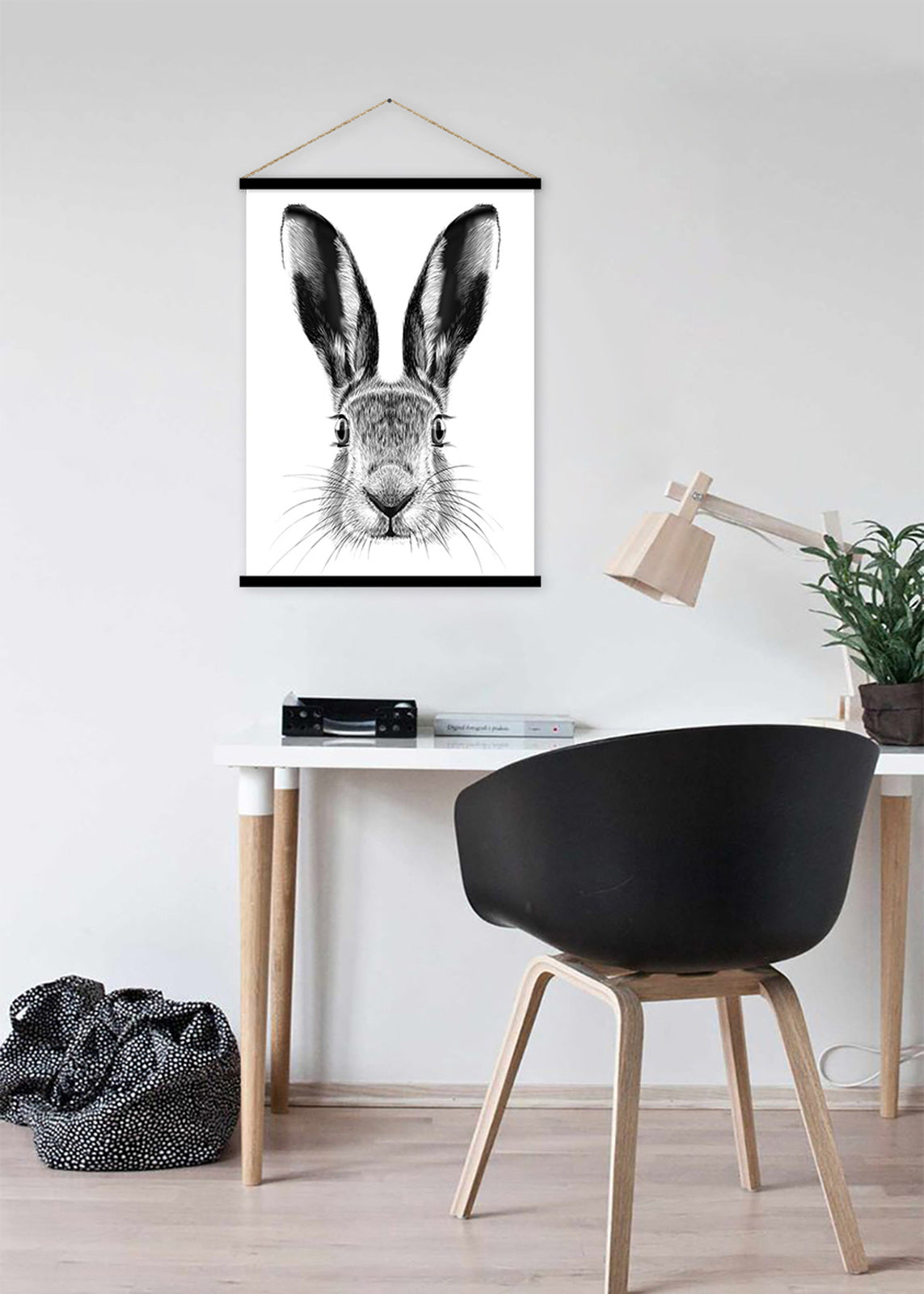 Rabbit hanging scroll poster print