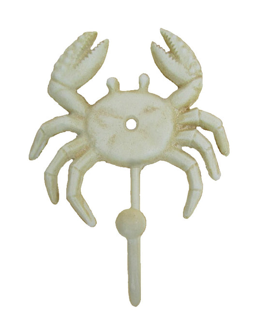 Sandy white Cast iron crab wall hook
