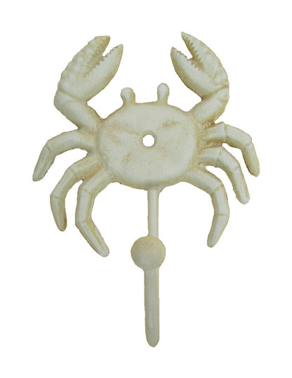 Sandy white Cast iron crab wall hook