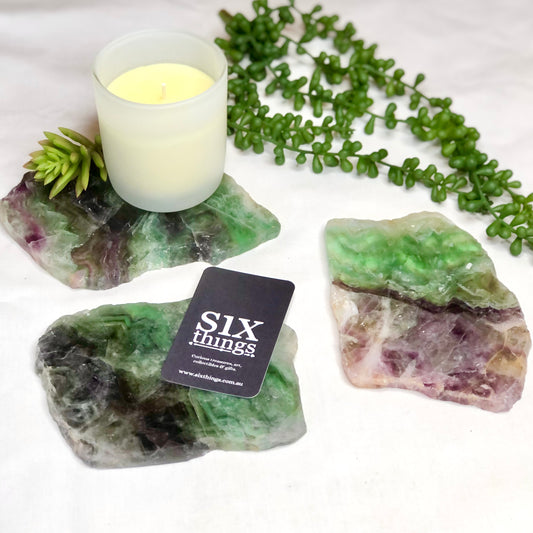 Fluorite crystal slab slice / trinket tray