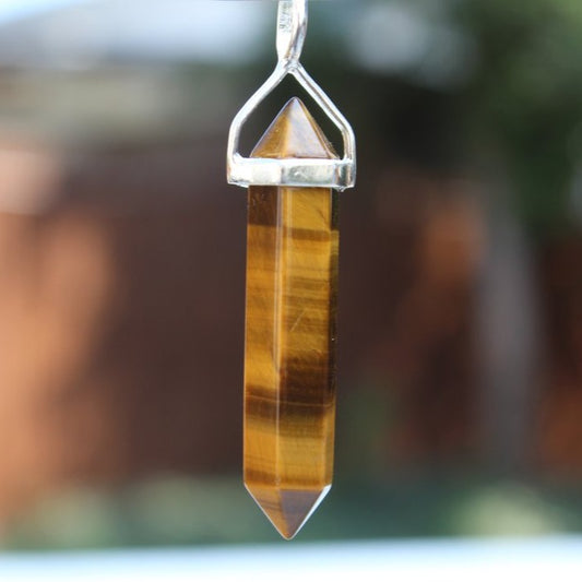 Tigers Eye double terminated Crystal pendant