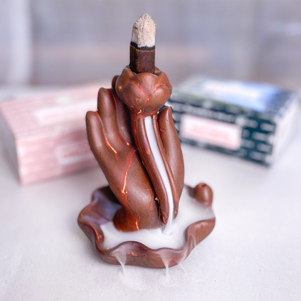 Hand of buddha backflow incense burner