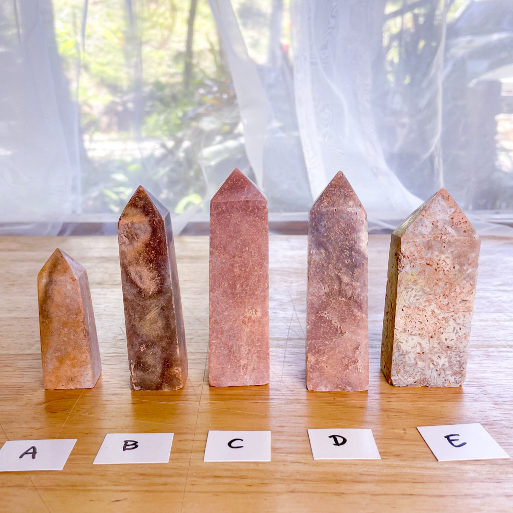 Calming Pink amethyst crystal obelisk tower