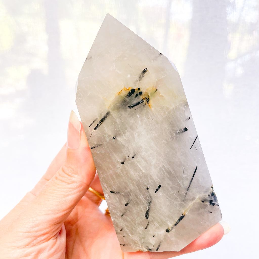 Yin Yang Tourmaline in quartz / Tourmalinated crystal tower generator XL