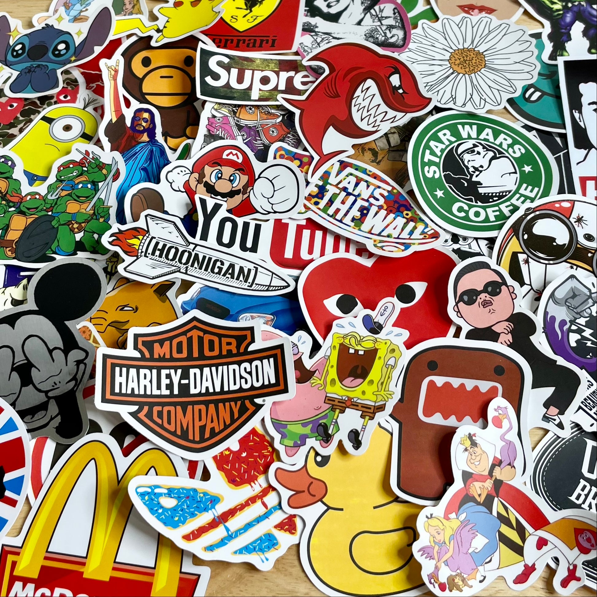 Pop culture sticker bomb pack - australia skateboard sticker set