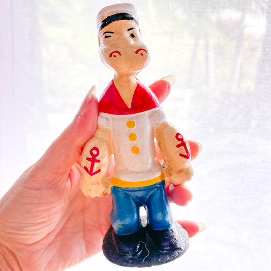 Popeye vintage cast iron statue