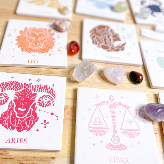 Zodiac star sign tile and crystal kit
