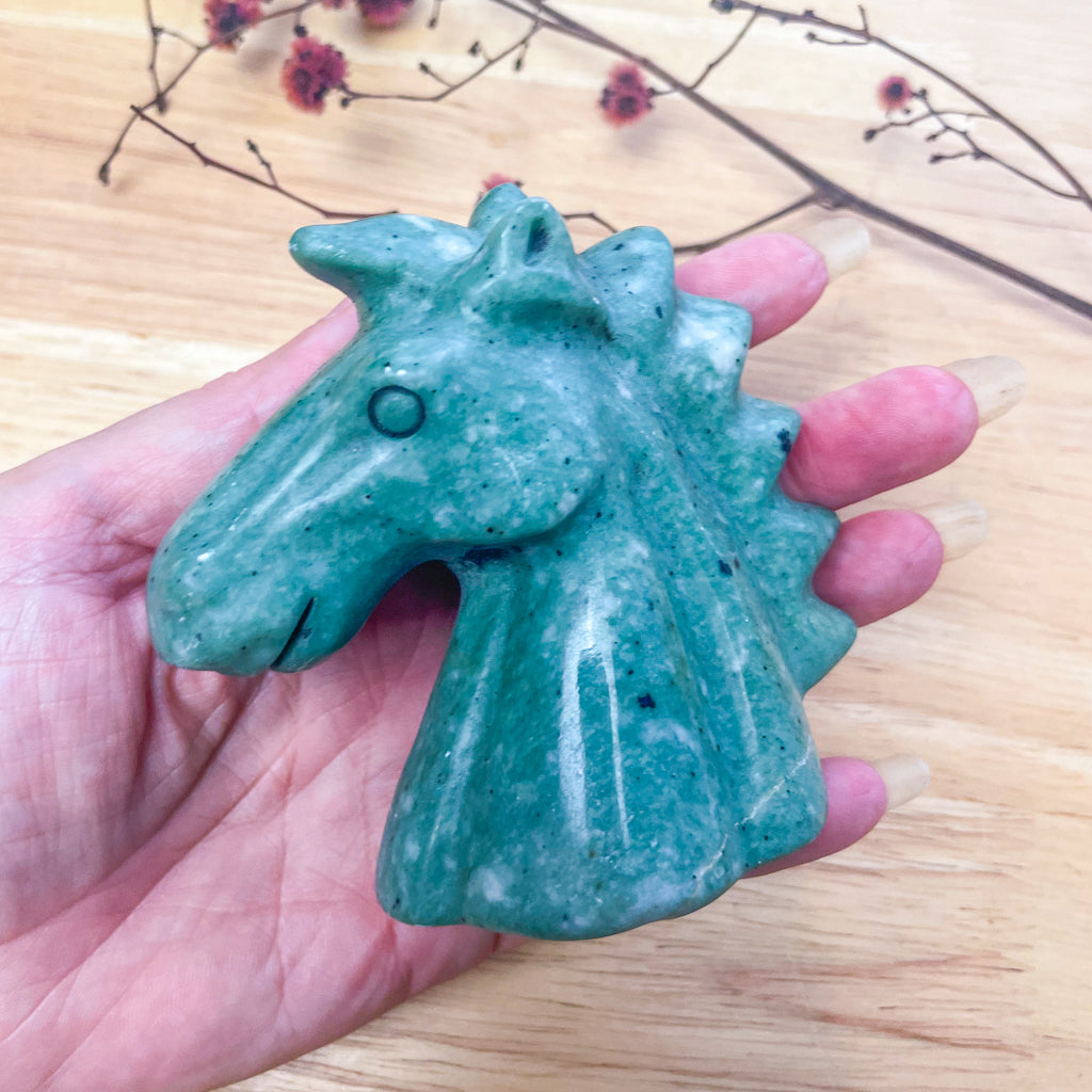 Crystal unicorn horse - Serpentine or Nephrite Jade