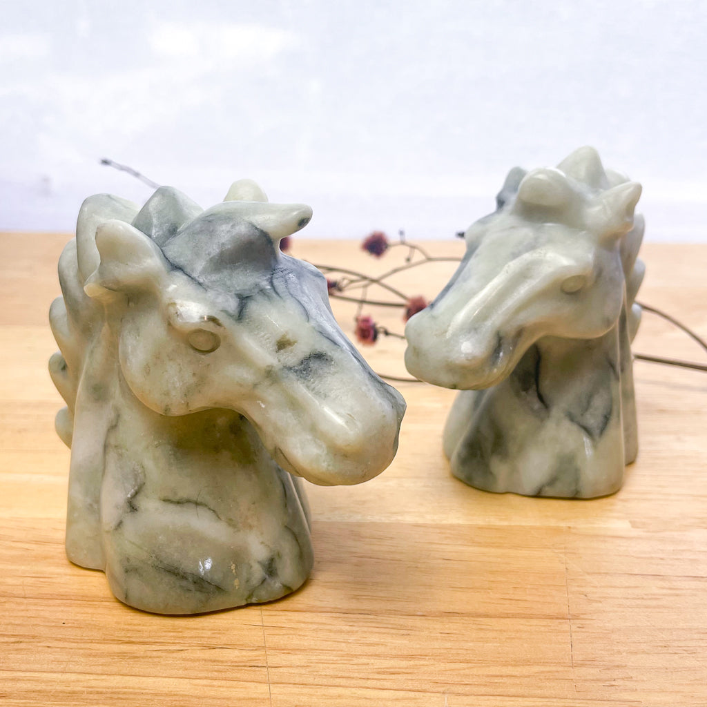Crystal unicorn horse - Serpentine or Nephrite Jade
