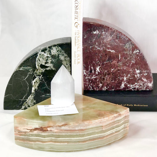 Onyx moon bookend / crystal door stop XL