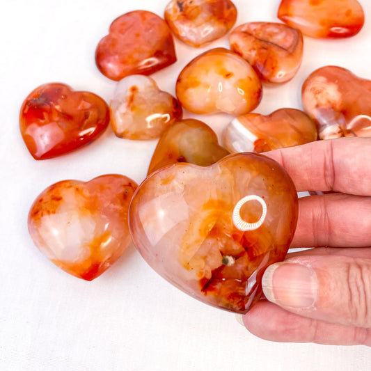 Carnelian crystal heart M-L