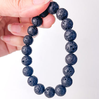 Lava stone crystal bead bracelet