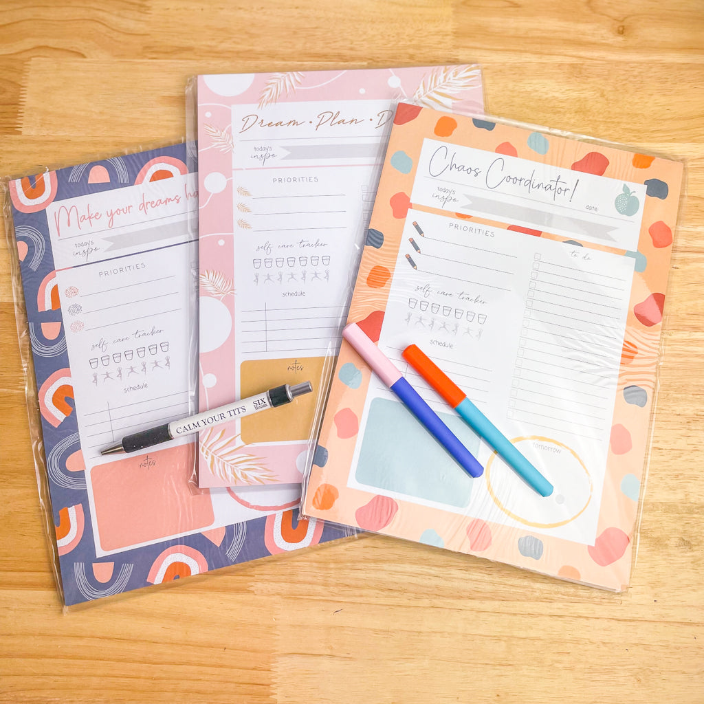 Self care desktop planner / to do list large notepad