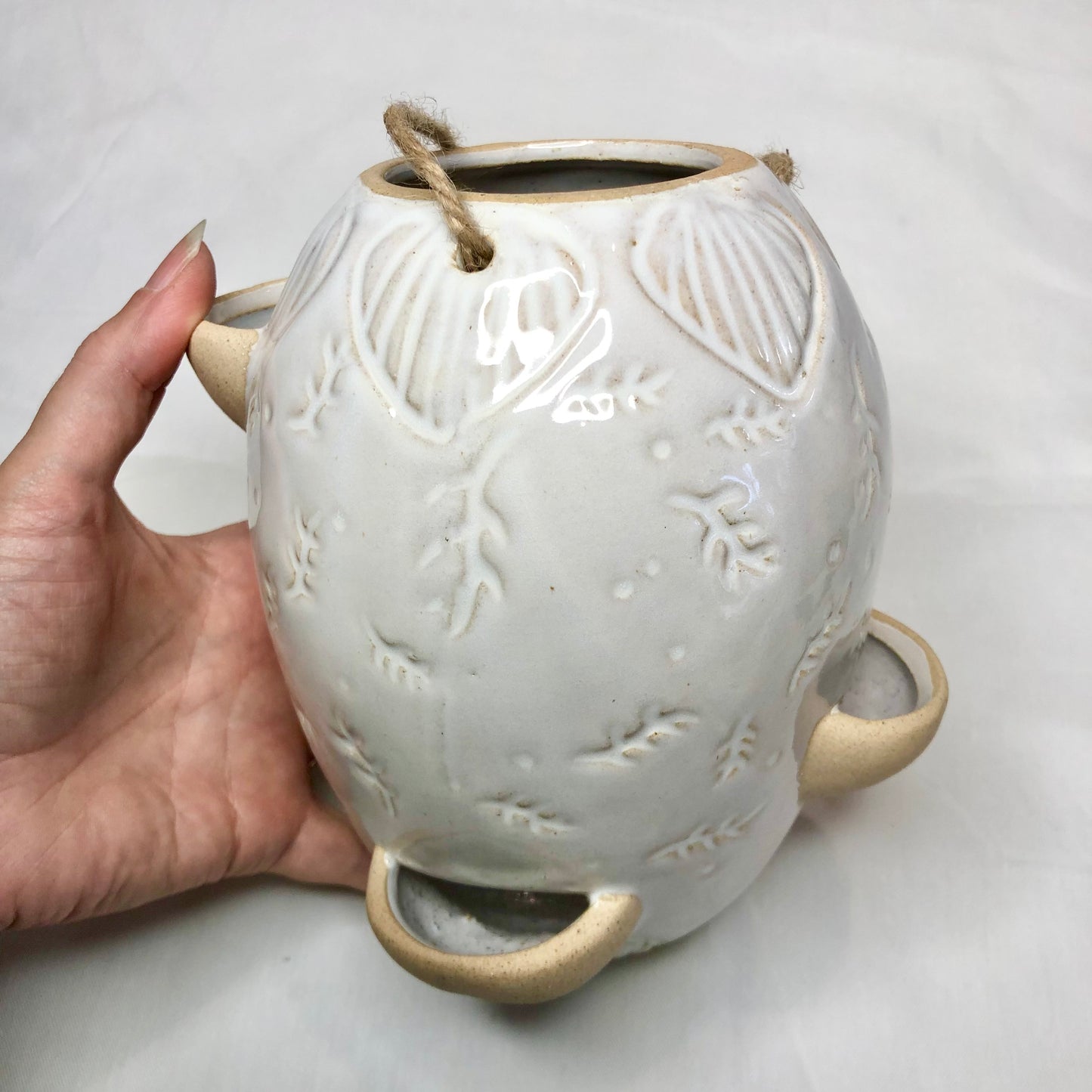 Glazed hanging / standing herb planter pot